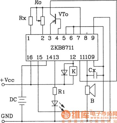 ZKB8711 controlled alarm IC for constant temperature automatic control alarm circuit diagram