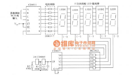 Dynamic scanning display circuit diagram