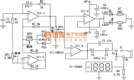 Stereo headphone frequency response tester circuit