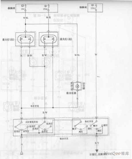 Changan Star multifunction vehicle headlights circuit diagram