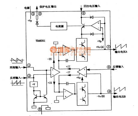 TDA8351 integrated block internal box circuit