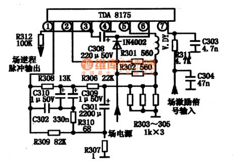 TDA8175 integrated block typical application circuit
