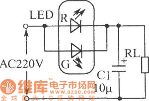 LED half-wave rectifier circuit