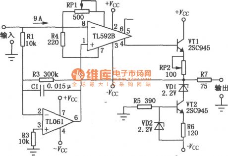 Low drift amplification circuit composed of TL592B