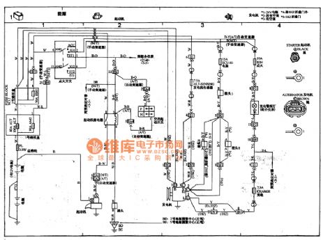 TOYOTA COASTER coach power supply, starter, motor circuit wiring circuit diagram