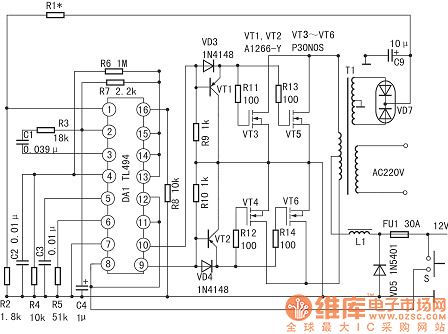 A simple inverter circuit diagram made by TL494