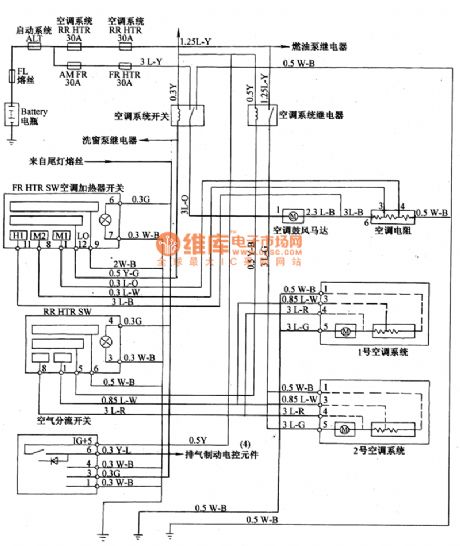 TOYOTA COASTER only warm wind control air conditioner circuit diagram
