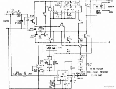 Hands-free phone voice-activated device circuit diagram