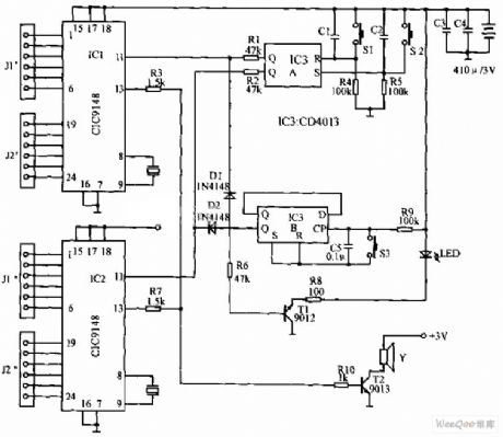 Portable DTMF electronics dialer circuit diagram