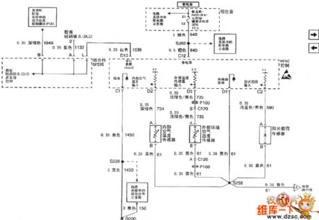 Buick Regal car air condition system GS3.0,GS+ circuit diagram(2)