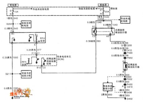 Shanghai GM Buick commercial vehicle(GL8) remote control latch circuit diagram(1)