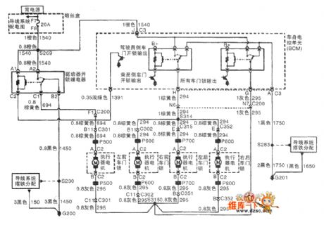 Shanghai GM Buick commercial vehicle(GL8) remote control latch circuit diagram(3)