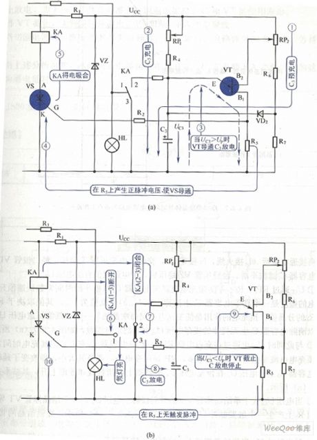 Single-transistor time relay circuit diagram