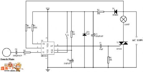 Two-State Touch Light Control Circuit