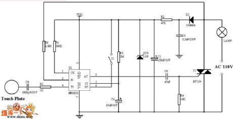 Two-State Touch Light Control Circuit