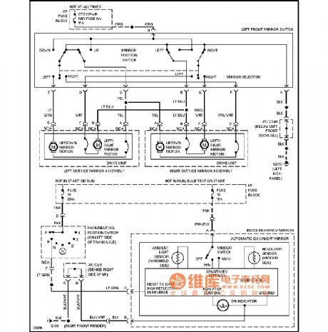 Buick electric rearview mirror circuit diagram