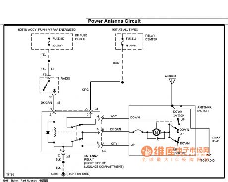 Buick electric antenna circuit