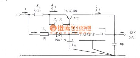 15V、5A regulated power supply composed of LM340T-15