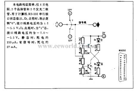 Computer serial interface state indication circuit