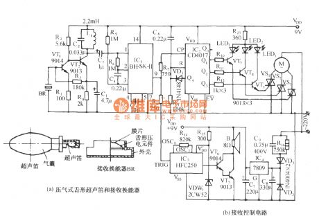 Ultrasonic whistle remote control fan speed regulation with sound waves circuit diagram