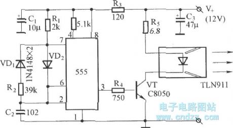 Long-range infrared remote circuit diagram