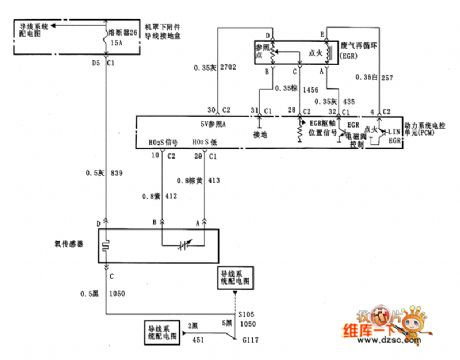 Buick HO2S、EGR and PCM control circuit diagram