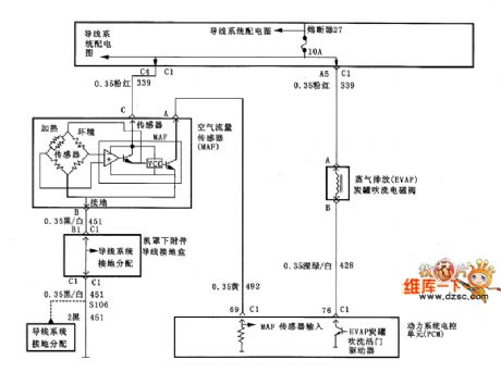 Buick MAF and EVAP control circuit diagram