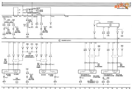 Audi A6 saloon car 2.4L/2.8L engine control system circuit diagram three