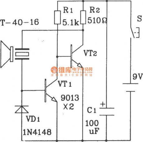 T, R-40 Series of universal ultrasonic transmitting, receiving sensor circuit diagram