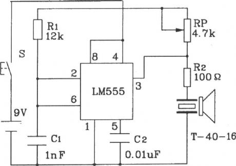 T, R-40 Series of universal ultrasonic transmitting, receiving sensor circuit diagram