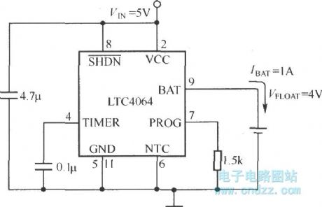 Charging circuit composed of LTC4064