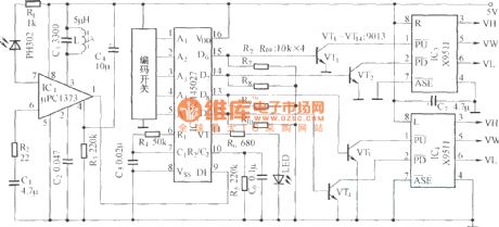 Dual-channel volume remote control potentiometer circuit diagram