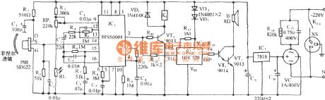 Pyroelectric infrared sensor socket with analog voice circuit diagram(BISS0001)