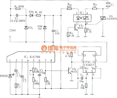Opto-coupler infrared remote control power supply outlet circuit diagram