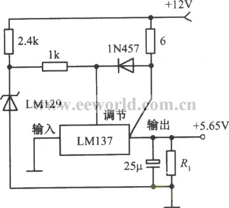 Parallel regulated power supply composed of LM137