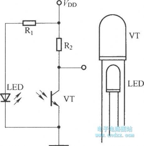 Phototriode optical bias circuit diagram