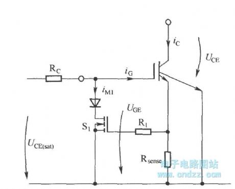 Limiting short circuit current by reducing IGBT grid-emission voltage