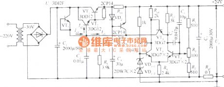 24V regulated power supply circuit with current compensation