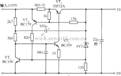 5V regulated power supply circuit with over cut protection
