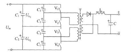 Metamorphous half-bridge type convertor circuit principle diagram