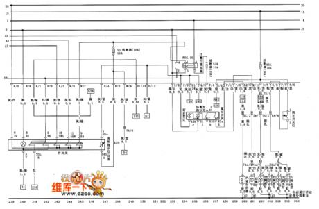 Rear air window heater、reversing light、rear foglight and license plate lamp circuit diagram