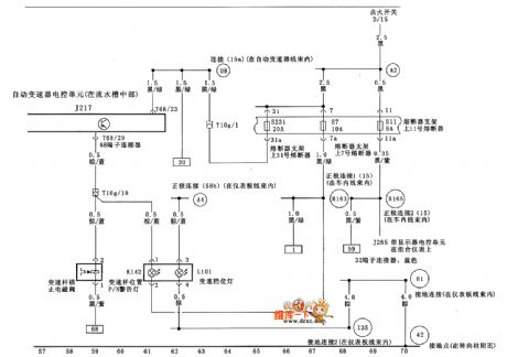 Automatic gear shifting electronic control unit and gear lever locking solenoid valve circuit diagram