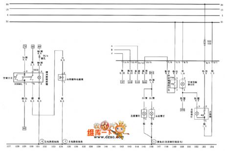 Air-conditioner switch、internal recycle solenoid valve、front foglight and cigar lighter circuit diagram