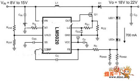 High power led driver boost regulator circuit diagram