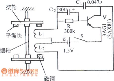 Magnetic pendulum oscillation circuit diagram