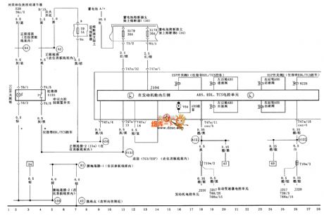 Braking、electronic differential lock and TCS electronic control unit circuit diagram