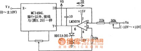 Division circuit with MC1494 and LM307