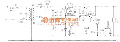 0～15V regulated power supply circuit with current limiting protection