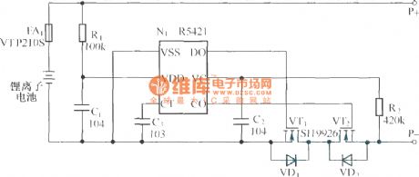 Lithium ion battery charge-discharge protection circuit