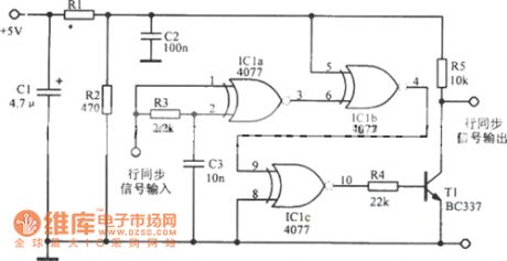 VGA synchronized signal automatic oscillator circuit diagram